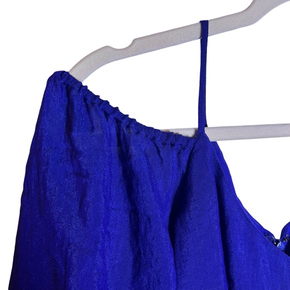 Moulinette Soeurs Anthropologie Carina Open Shoulder Blue Dress, Small - Picture 6 of 14